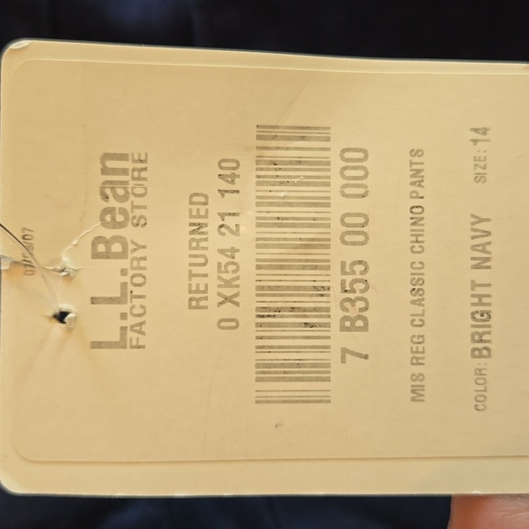 NWT L.L. Bean Chino Classic Pants Size 14 Womans - Picture 7 of 7